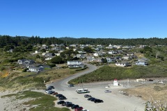 Town of Trinidad and Trinidad Memorial Lighthouse as seen from Trinidad Head